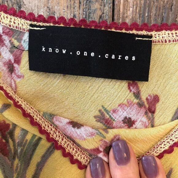 Know.one.cares L NWT Yellow Liberty Floral Cottagecore Pull-On Maxi Flowy Skirt - Picture 5 of 7